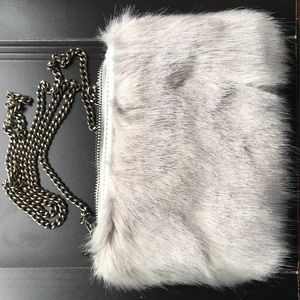 Street Level faux fur small shoulder purse